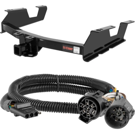 For 2011-2014 Chevy Silverado 2500 HD Trailer Hitch + Wiring 4 Pin Fits 8' bed except factory receiver Tommy Gate or cab & chassis Curt 14061 55384 2 inch Tow Receiver