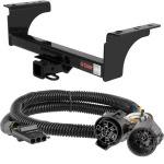 For 2015-2024 Ram 5500 Trailer Hitch + Wiring 4 Pin Fits Models w/ USCAR 7-way Factory Connector Cab & Chassis Curt 14070 55384 2 inch Tow Receiver