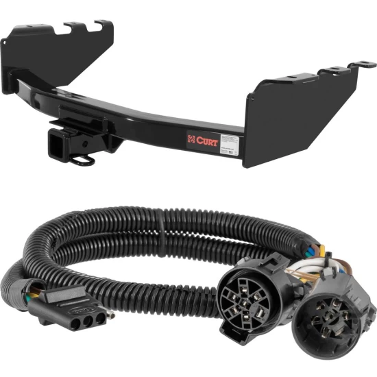 For 2007-2013 GMC Sierra 1500 Trailer Hitch + Wiring 4 Pin Except roll pan bumper Tommy Gate lift or 10" drop bumper Curt 14301 55384 2 inch Tow Receiver