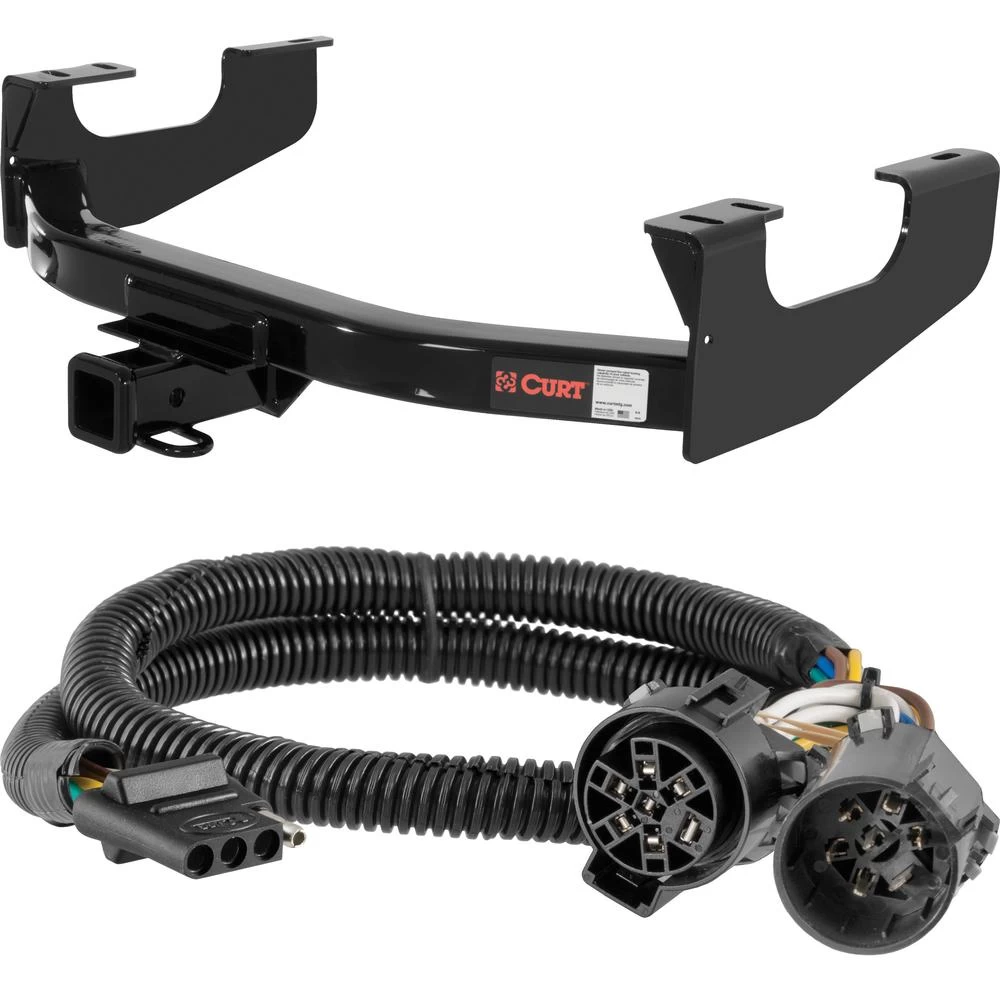 For 1997-2003 Ford F150 Trailer Hitch + Wiring 4 Pin Fits Models w/ Existing USCAR 7-way Curt 14355 55384 2 inch Tow Receiver