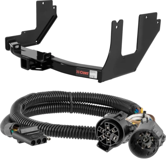 For 2005 Ford F150 Trailer Hitch + Wiring 4 Pin Fits Models w/ Existing USCAR 7-way Curt 14357 55384 2 inch Tow Receiver
