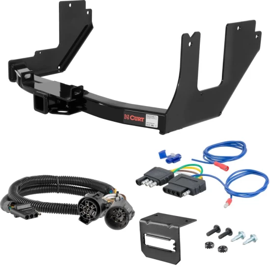 For 2004 Ford F150 New Body Trailer Hitch + Wiring 5 Pin Fits Models w/ Existing USCAR 7-way Curt 14357 2 inch Tow Receiver