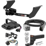 For 2019-2024 Ram 1500 Classic Tow Package Camp n' Field Trailer Hitch + Brake Controller Curt Assure 51160 Proportional Up To 4 Axles + 7 Way Trailer Wiring Plug & 2-5/16" ball 4 inch drop Except factory receiver Curt 14374 2 inch Tow Receiver