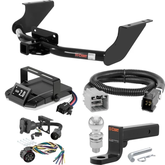 For 2019-2024 Ram 1500 Classic Tow Package Camp n' Field Trailer Hitch + Brake Controller Curt Assure 51160 Proportional Up To 4 Axles + 7 Way Trailer Wiring Plug & 2-5/16" ball 4 inch drop Except factory receiver Curt 14374 2 inch Tow Receiver