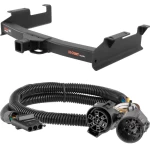 For 2007-2010 GMC Sierra 2500 HD Trailer Hitch + Wiring 4 Pin Fits 8' bed factory replacement hitch Curt 15312 55384 2 inch Tow Receiver