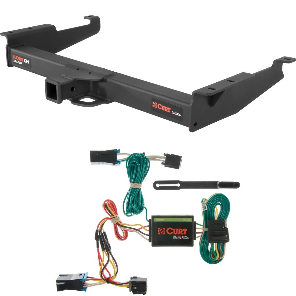 For 1996-1999 Chevy Express 2500 Trailer Hitch + Wiring 4 Pin Fits All Models Curt 15320 55335 2 inch Tow Receiver
