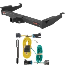 For 03-14 Chevy Express GMC Savana 1500 03-25 2500 3500 Trailer Hitch + Wiring 4 Pin Curt 15320 55540 2 inch Tow Receiver