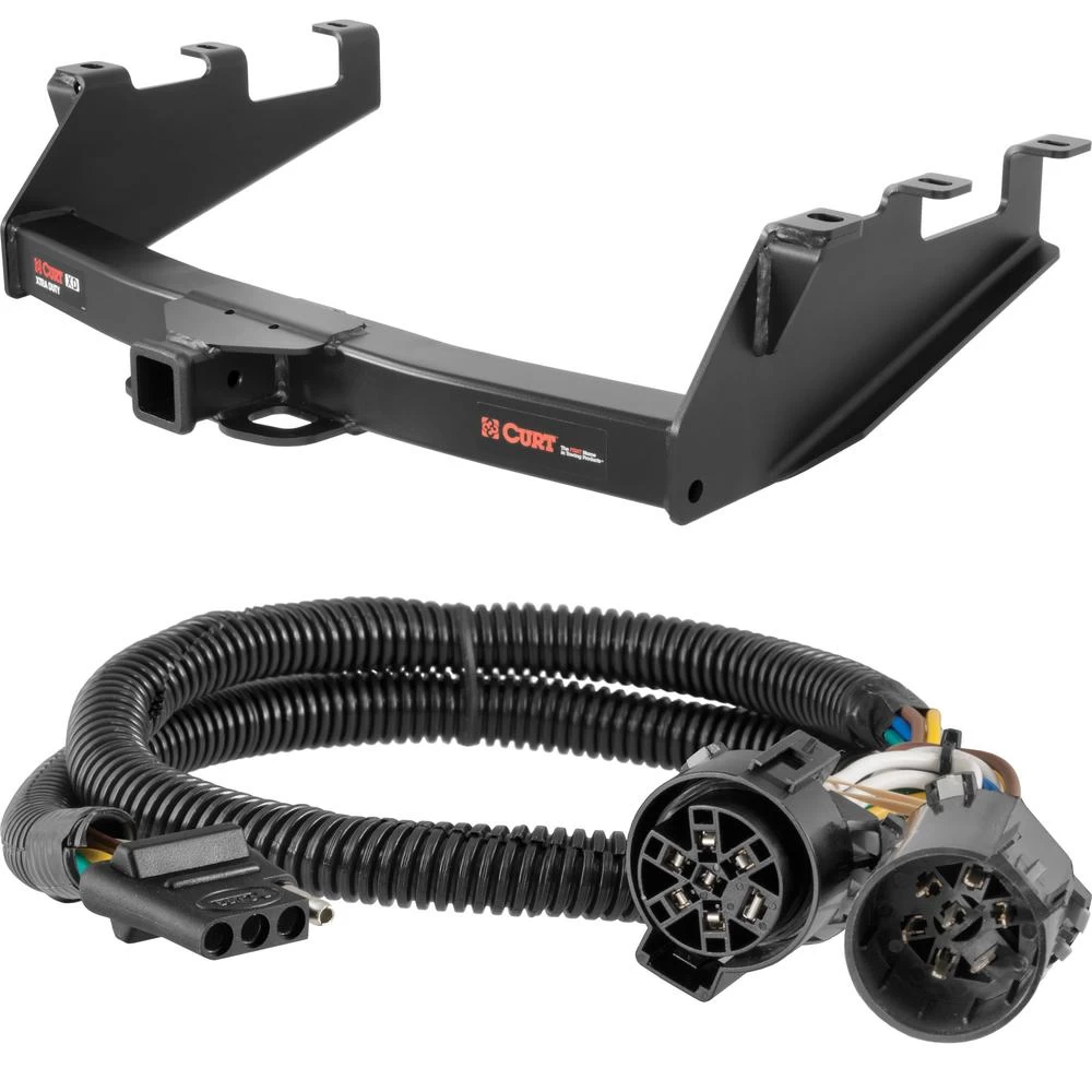 For 2001-2002 GMC Sierra 1500 HD Trailer Hitch + Wiring 4 Pin Fits All Models Curt 15323 55384 2 inch Tow Receiver