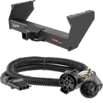 For 2015-2024 Ram 5500 Trailer Hitch + Wiring 4 Pin Fits Models w/ USCAR 7-way Factory Connector Cab & Chassis Curt 15400 55384 2 inch Tow Receiver