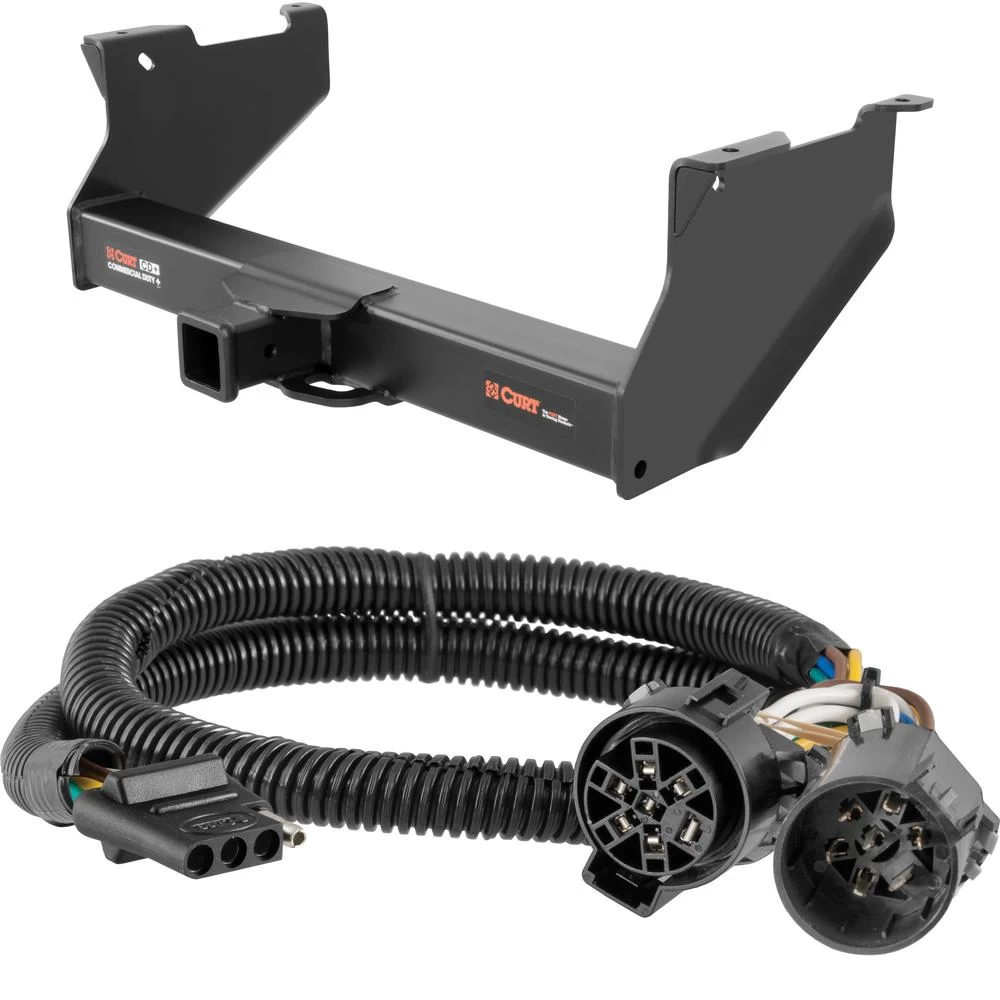 For 2016-2024 Ram 3500 Trailer Hitch + Wiring 4 Pin Fits 6' bed w/ USCAR 7-way Factory Connector Curt 15801 55384 2.5 in Tow Receiver