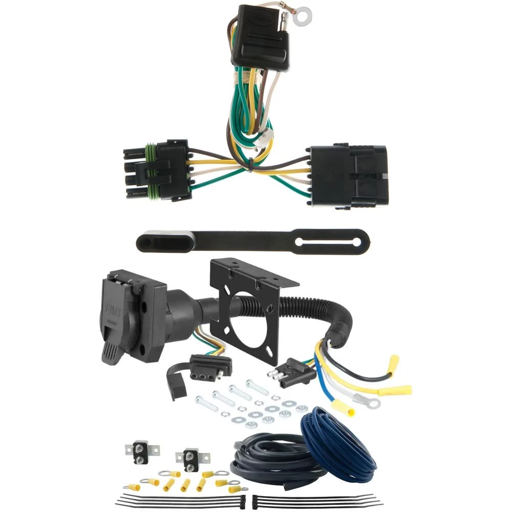 For 1992-1999 GMC Yukon Trailer Wiring 7 Way Trailer Wiring Plug w/ Bracket Fits All Models Curt