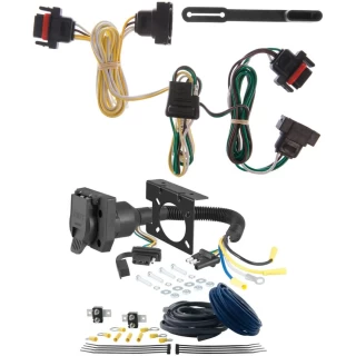 For 2005-2010 Dodge Dakota Trailer Wiring 7 Way Trailer Wiring Plug w/ Bracket Fits All Models Curt