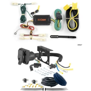 For 14-19 Toyota Corolla Sedan 07-17 Camry 07-14 FJ Cruiser 14-18 Mazda 3 03-08 Mazda 6 07-12 CX-7 Trailer Wiring 7 Way Trailer Wiring Plug w/ Bracket Curt