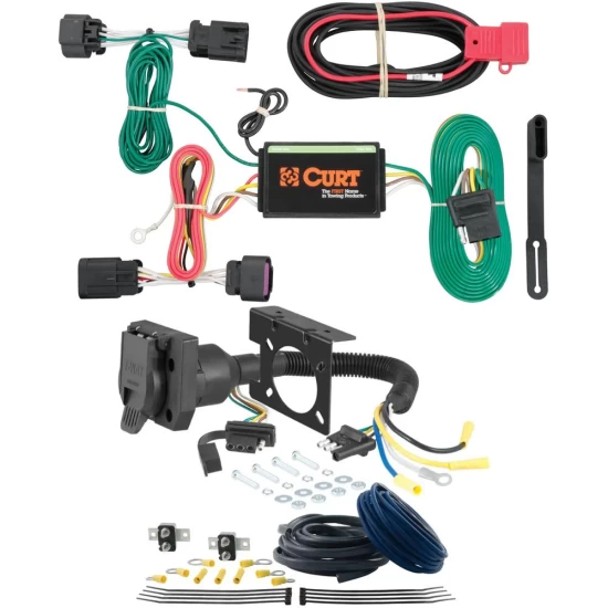 For 2014-2024 Ram ProMaster 3500 Trailer Wiring 7 Way Trailer Wiring Plug w/ Bracket Fits All Models Curt