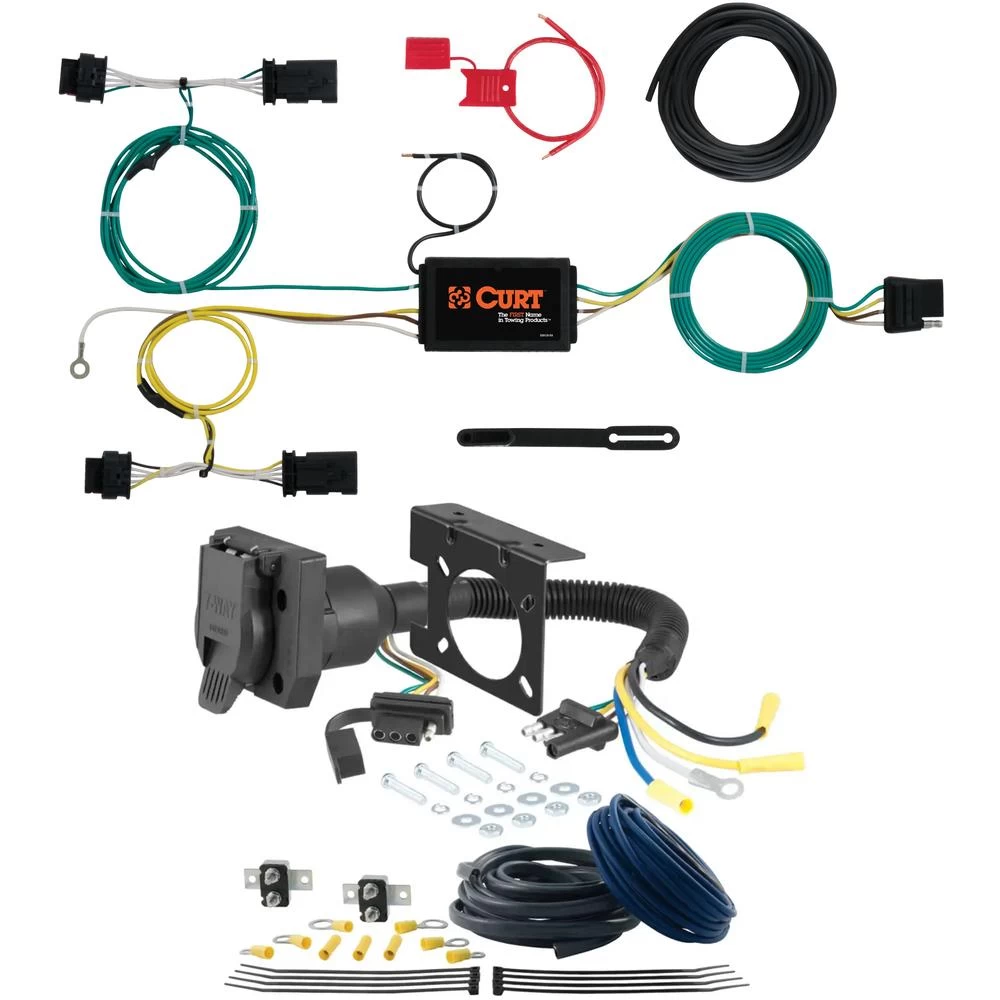 For 2015-2023 Jeep Renegade Trailer Wiring 7 Way Trailer Wiring Plug w/ Bracket Fits All Models Curt