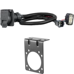 For 19-26 Chevy Blazer 17-23 GMC Acadia 17-26 Cadillac XT5 20-26 XT6 21-22 Buick Envision 21-27 w/ OEM Trailer Connector Trailer Wiring 7 Way Trailer Wiring Plug w/ Bracket Curt