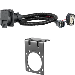 For 2020-2024 Cadillac XT6 Trailer Wiring 7 Way Trailer Wiring Plug w/ Bracket Fits All Models Curt