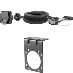 For 09-20 Ford F-150 09-14 w/ Existing 4-Flat 17-20 Raptor Trailer Wiring 7 Way Trailer Wiring Plug w/ Bracket Curt