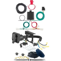 For 19-25 Toyota RAV4 21-25 Prime 23-25 Mitsubishi Outlander PHEV Trailer Wiring 7 Way Trailer Wiring Plug w/ Bracket Curt