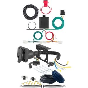 For 19-25 Toyota RAV4 21-25 Prime 23-25 Mitsubishi Outlander PHEV Trailer Wiring 7 Way Trailer Wiring Plug w/ Bracket Curt