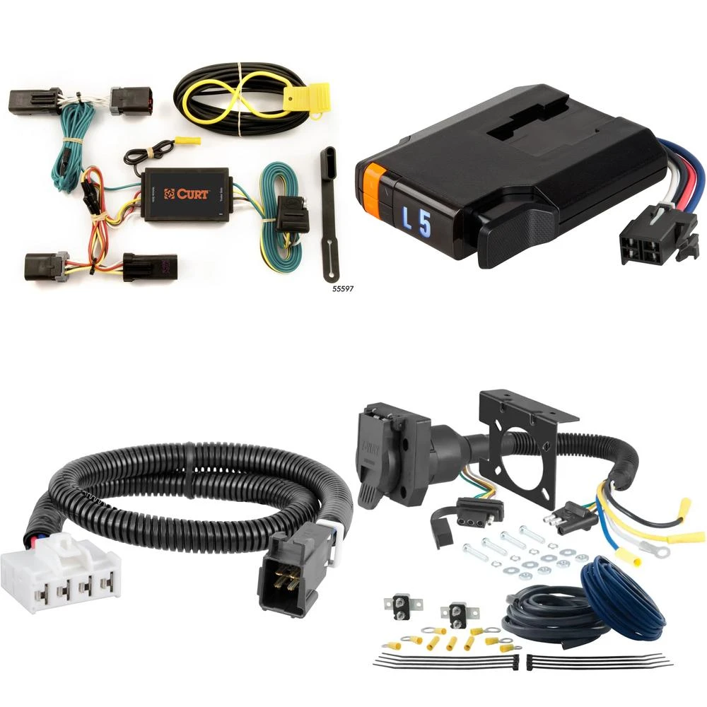 Curt electric trailer brake controller kit with 7-way wiring for Dodge and Chrysler.