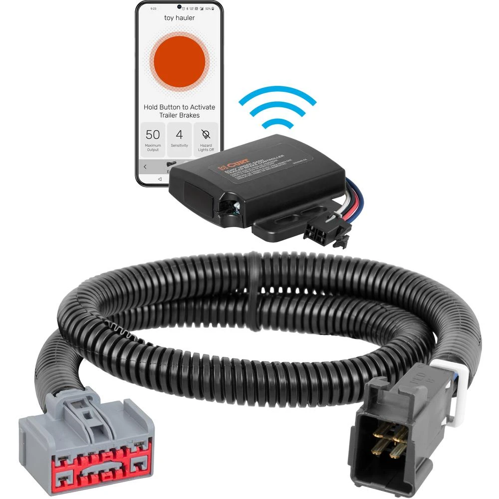 Curt Echo Under-Dash Electric Trailer Brake Controller with Bluetooth for Chevy Silverado and GMC Sierra