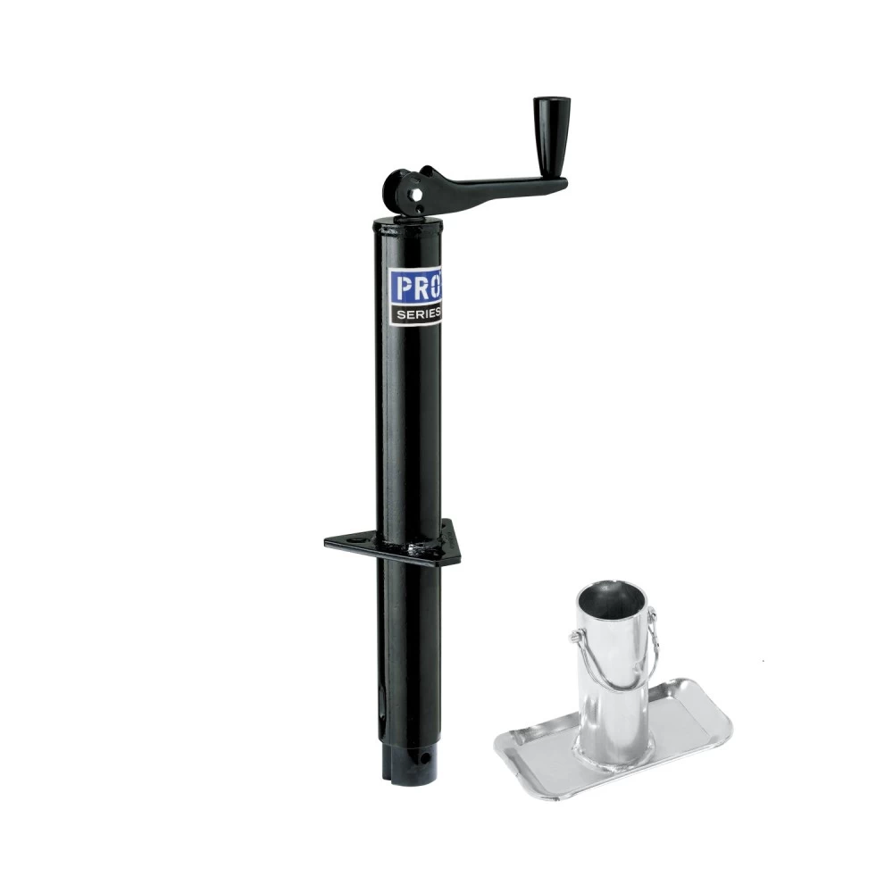 Pro Series Round 2,000 lbs. A-Frame Trailer Jack Topwind 14" Lift w/ Removable 6.2" Tall Footplate