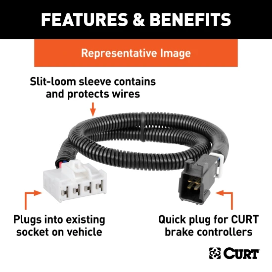 Curt Discovery next electric trailer brake control with 7-way wiring kit for Ram trucks