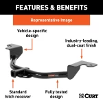 For 2010 Ford Mustang Trailer Hitch Fits All Including st&ard GT model Except Cal Special Shelby GT Curt 11048 1-1/4 Tow Receiver