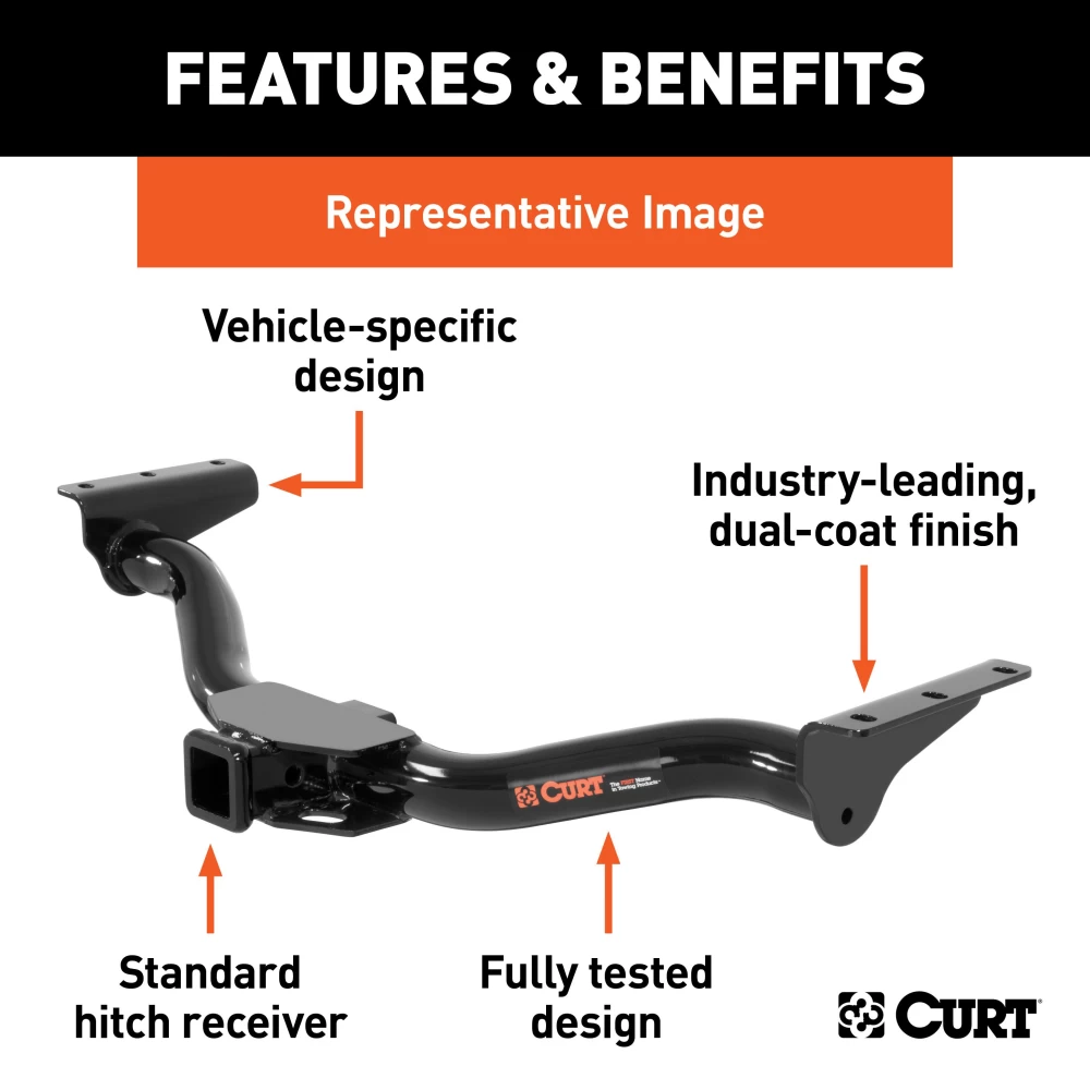 For 2022-2024 Jeep Compass Trailer Hitch Fits All Models Curt 13363 2 inch Tow Receiver