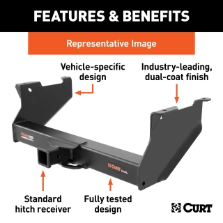 For 2003-2006 Chevy Silverado 3500 Trailer Hitch Except Tommy Gate lift or cab & chassis Except factory receiver Curt 15703 2.5 in Tow Receiver