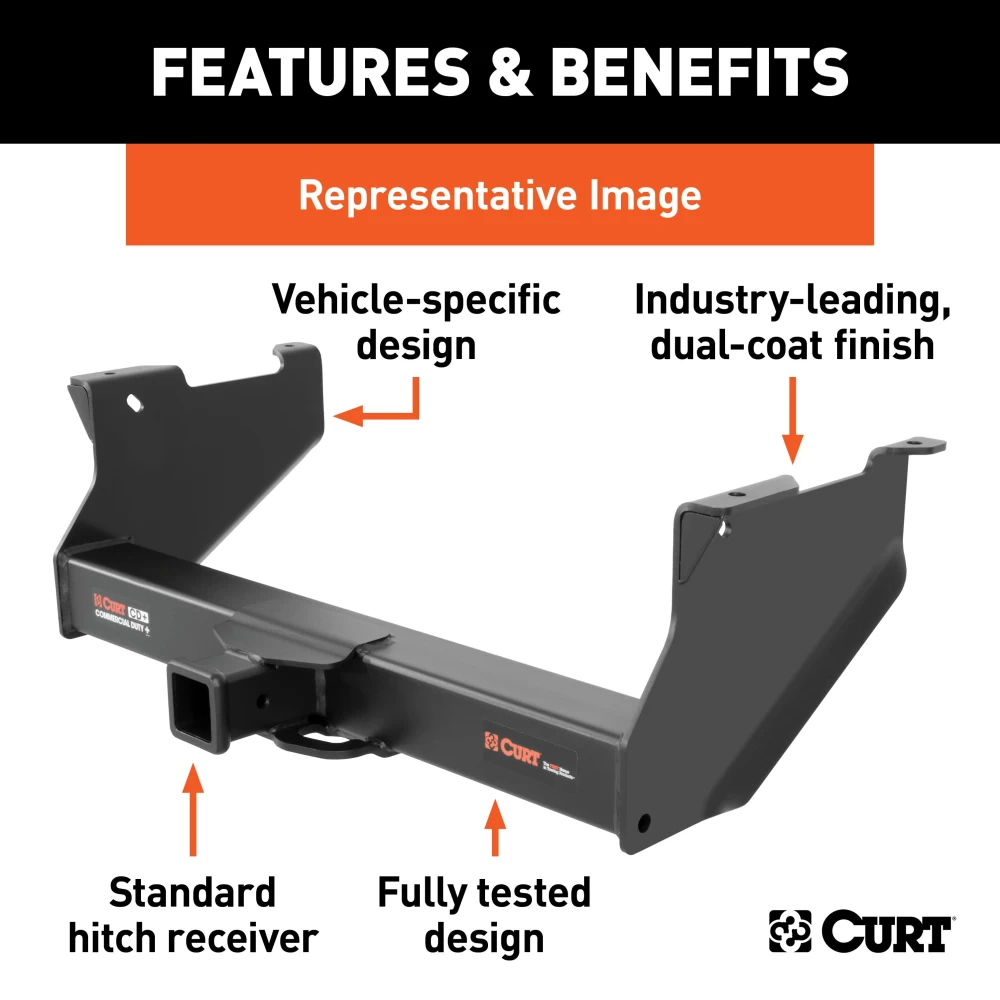 For 2011-2012 Ram 3500 Trailer Hitch Fits Models w/ USCAR 7-way Excluding factory receiver or cab & chassis Curt 15704 2.5 in Tow Receiver