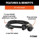 For 2003-2004 Chevy Silverado 2500 Trailer Wiring 4 Way Fits All Models Curt 55384