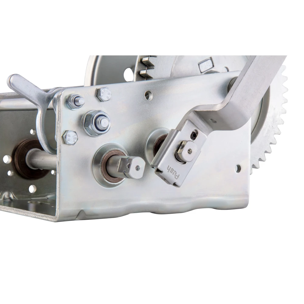 CURT 2-speed winch featuring cold-forged steel and ergonomic handle for boats