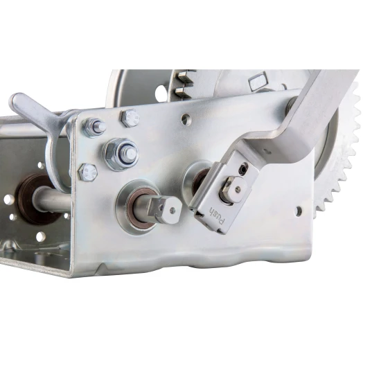 CURT 2-speed winch featuring cold-forged steel and ergonomic handle for boats
