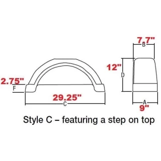 Set of 2 White Fulton Single Axle Trailer Fenders 13" Wheels Top Step 29-1/4" Long Boat Utility Sale Replacement