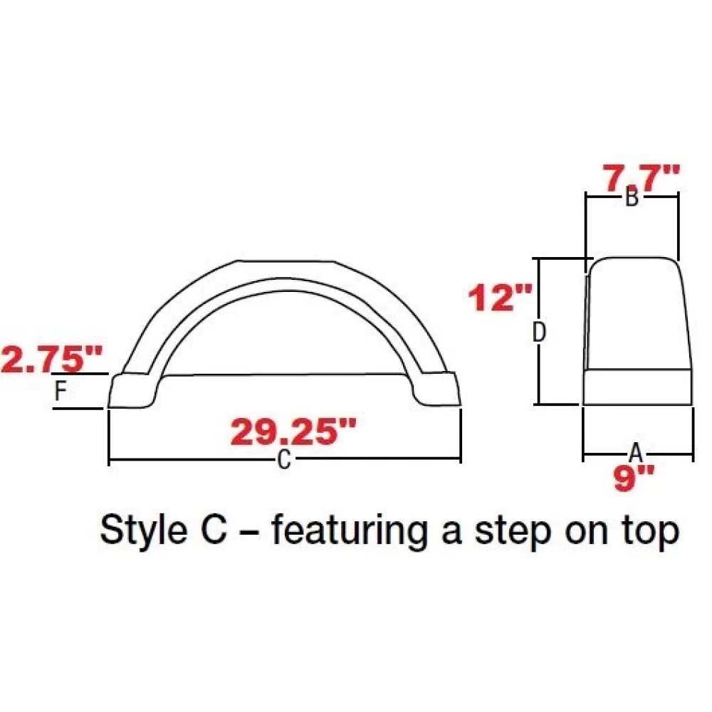 Set of 2 Black Fulton Single Axle Trailer Fenders 13" Wheels Top Step 29-1/4" Long Boat Utility Sale Replacement