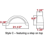 Set of 2 Silver Fulton Single Axle Trailer Fenders 8" to 12" Wheels Top Step 21.5" Long Boat Utility Sale Replacement