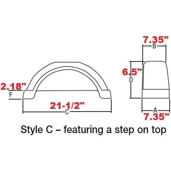 Set of 2 Silver Fulton Single Axle Trailer Fenders 8" to 12" Wheels Top Step 21.5" Long Boat Utility Sale Replacement