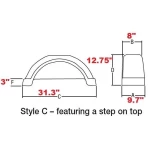 008564 008564 Fulton Set of 2 Silver Fulton Single Axle Trailer Fenders 14" Wheels Top Step 31.3" Long Boat Utility Sale Replacement Set of 2 Silver Fulton Single Axle Trailer Fenders 14" Wheels Top Step 31.3" Long Boat Utility Sale Replacement