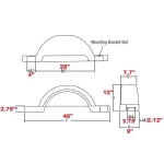 8583 Black Fulton Single Axle Trailer Fenders 13" Wheels Triple Step 40" Long Boat Utility Sale Replacement Black Fulton Single Axle Trailer Fenders 13" Wheels Triple Step 40" Long Boat Utility Sale Replacement