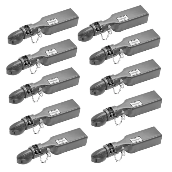 Bulldog 10-Pack 7K Collar-Lok Straight Trailer Couplers 2" Ball 3" Channel Weld-On