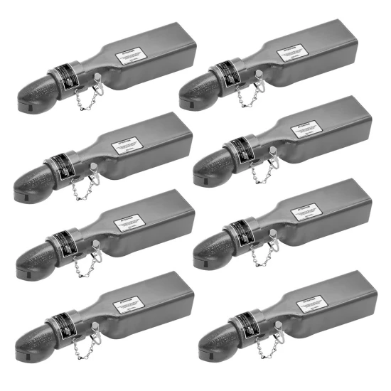 Bulldog 7K Collar-Lok straight trailer coupler bundle, 2″ ball, weld-on 3″ channel (8 pack)