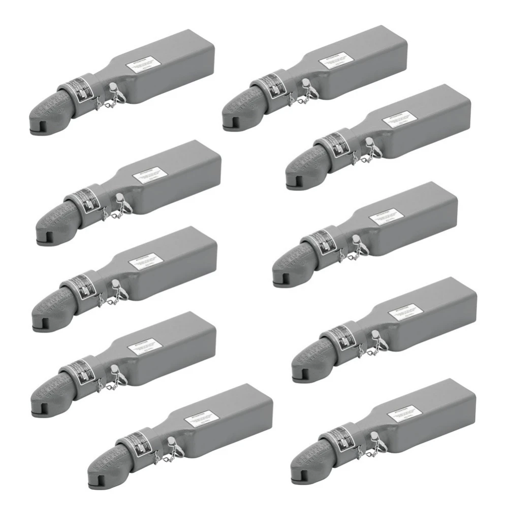 Bulldog 5K Collar-Lok Straight Trailer Coupler 2" Ball 3" Channel Pin Latch – Bundle of 10