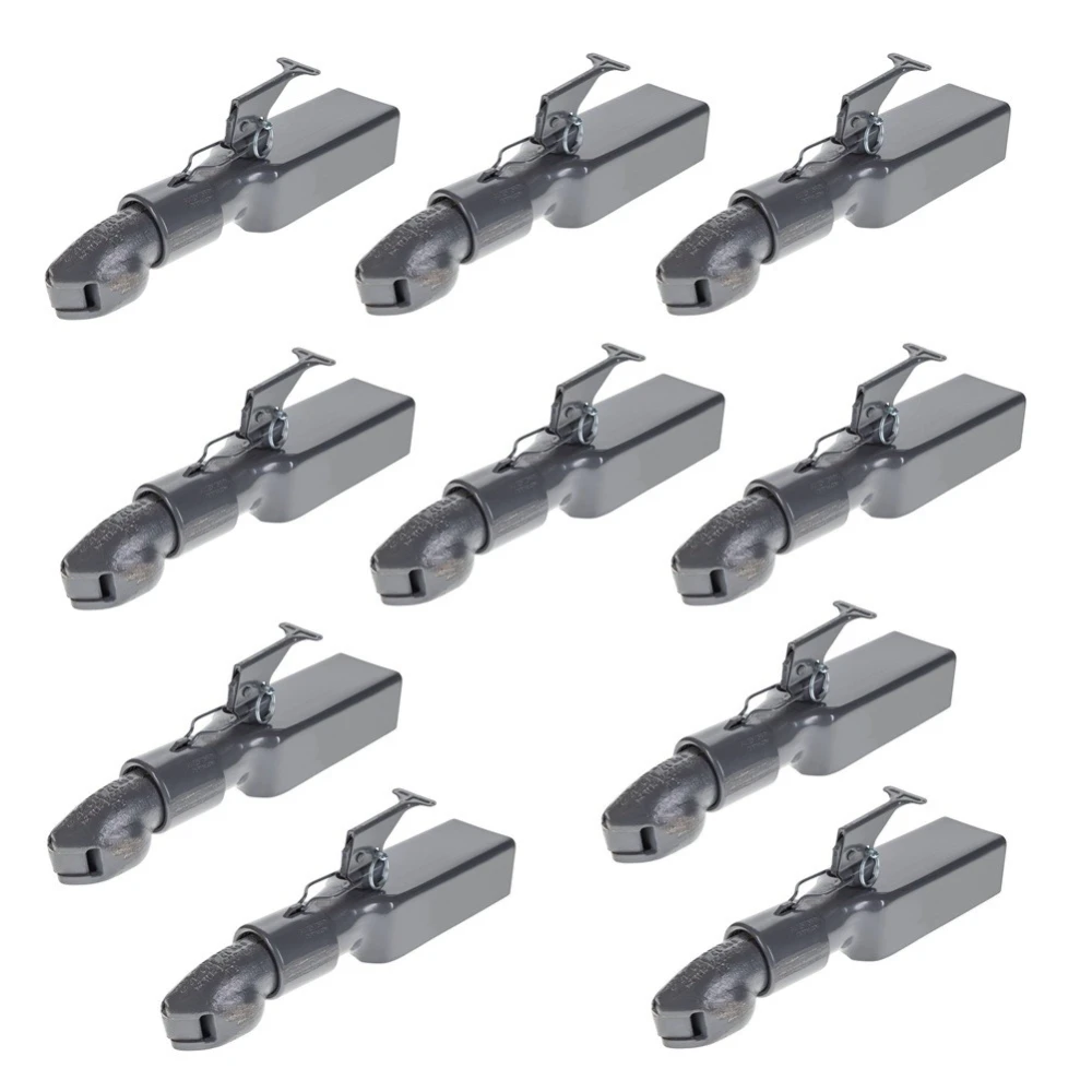 Bulldog Collar-Lok 5,000 lb straight coupler for 2" ball, 3" channel, high-profile latch (10-pack)