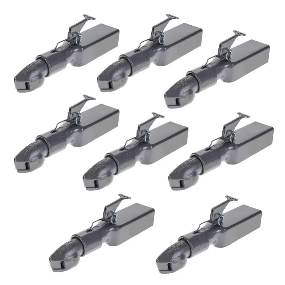 Bulldog 5,000 lb Collar-Lok Straight Trailer Coupler, 2" Ball, 3" Channel, High-Profile Latch (8-Pack)