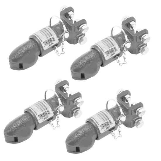 Bulldog 7K Collar-Lok Adjustable Channel Trailer Coupler 2" Ball with Pin 4-Pack