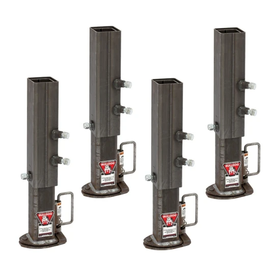 Bulldog 30K Square Gooseneck Trailer Coupler with Outer Sleeve 2-5/16" Hitch Ball Bundle (4 Pack)