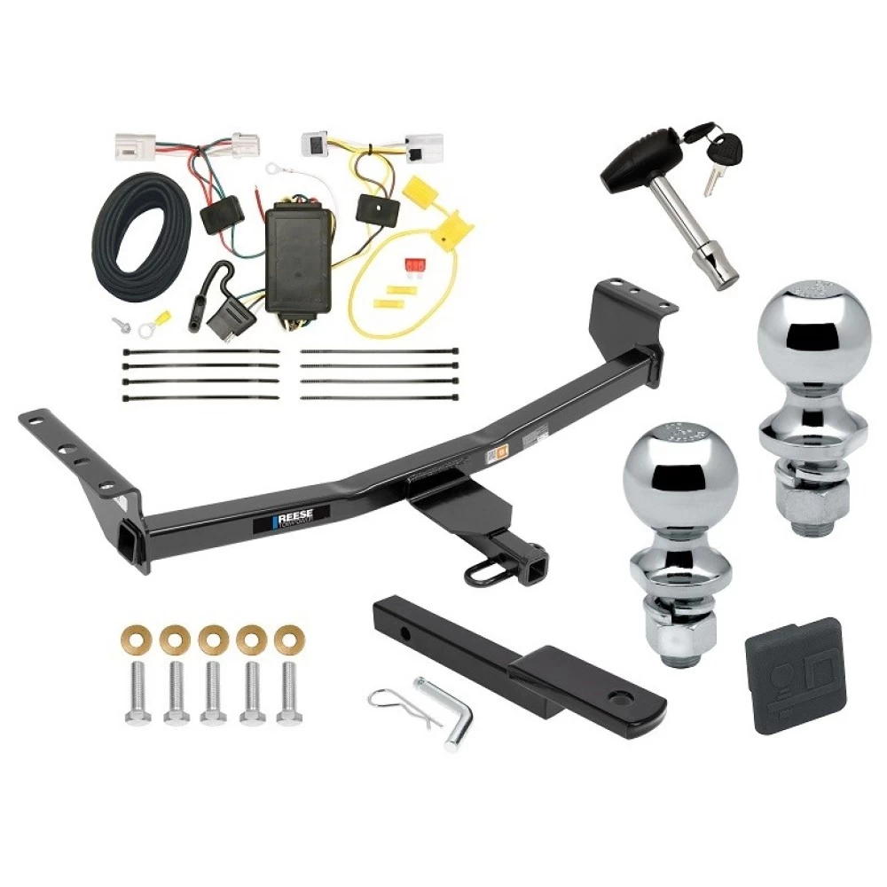 Reese Trailer Tow Hitch For 08-20 Nissan Rogue 14-14 Rogue Select Class 2 Deluxe Package Wiring 2" and 1-7/8" Ball and Lock