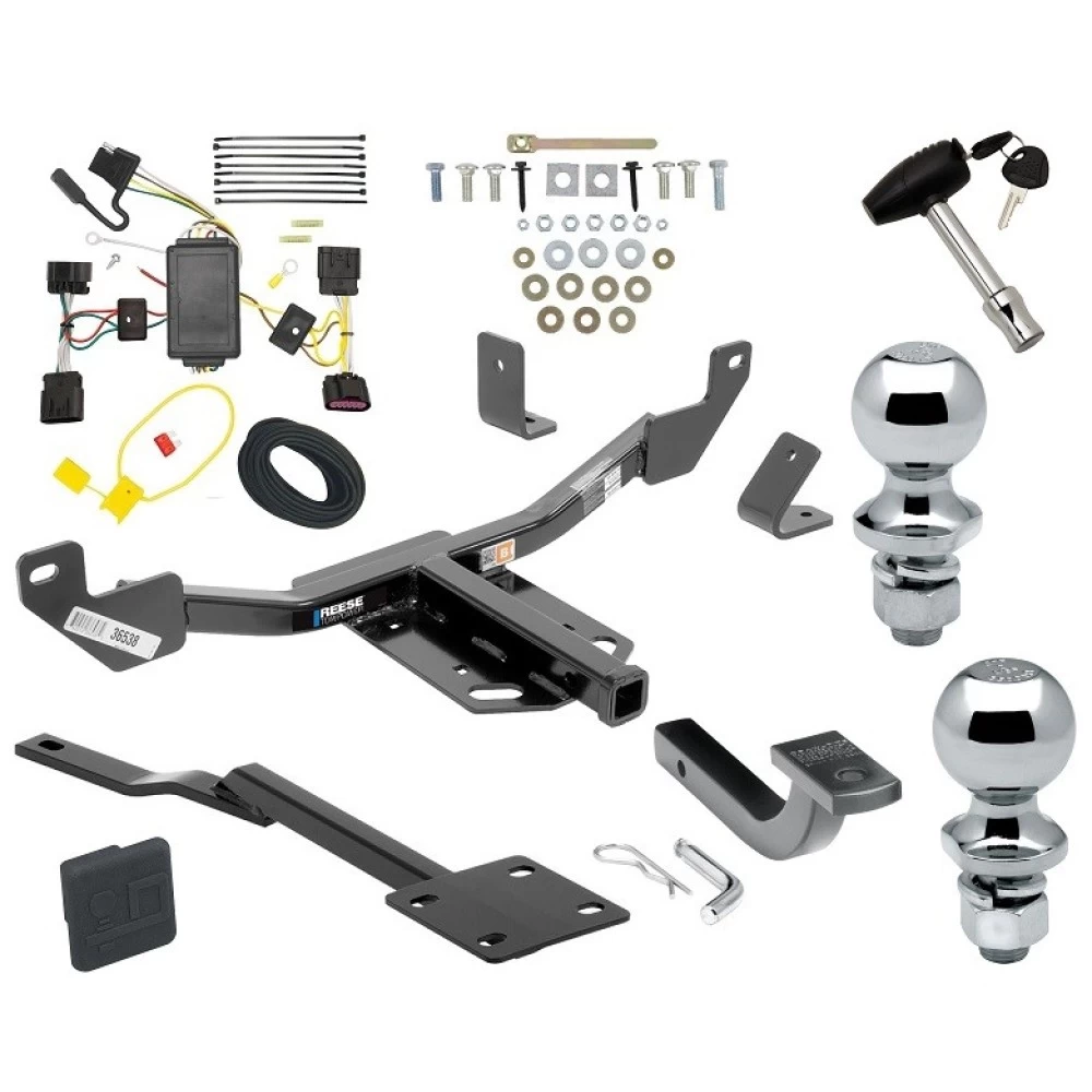 Reese Trailer Tow Hitch For 11-17 Buick Regal 13-15 Chevy Malibu (2016 Old Body) 13-19 Cadillac XTS Class 2 Deluxe Package Wiring 2" and 1-7/8" Ball and Lock